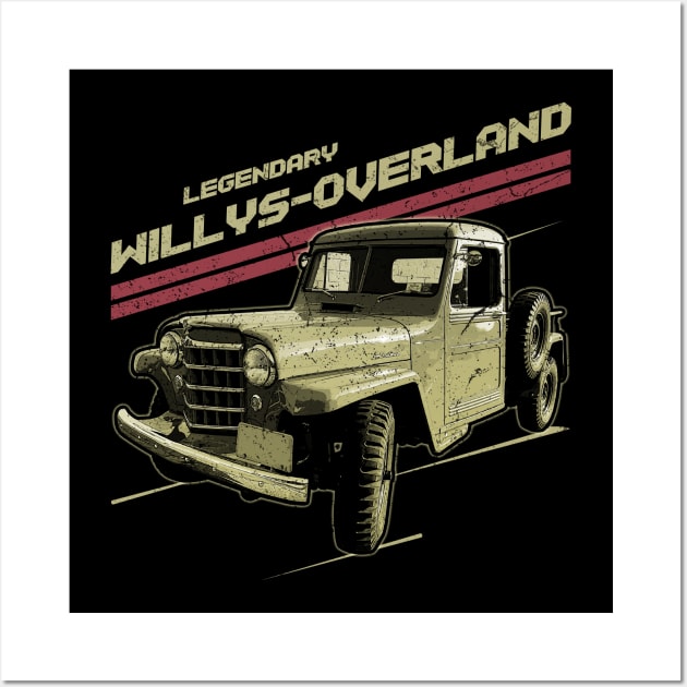 Willys-Overland Truck Jeep car trailcat Wall Art by alex77alves